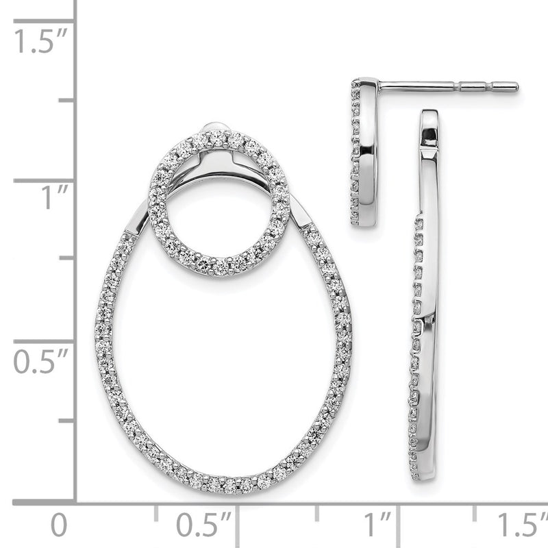 14k White Gold Real Diamond Earrings