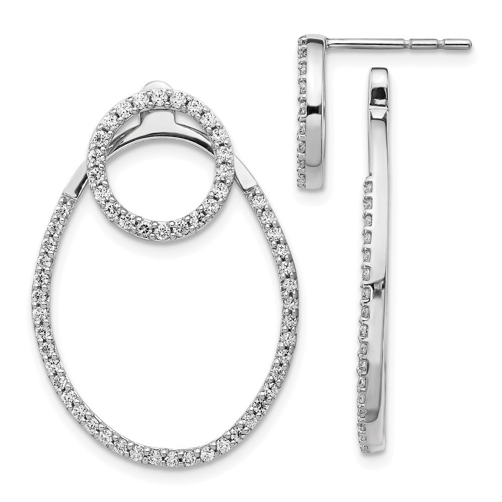 14k White Gold Real Diamond Earrings