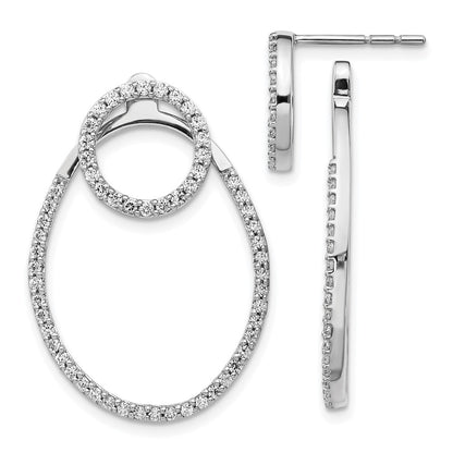 14k White Gold Real Diamond Earrings