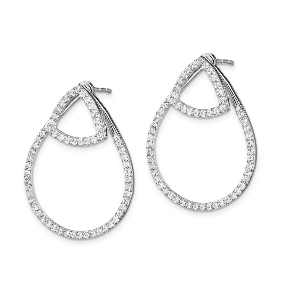 14k White Gold Real Diamond Earrings