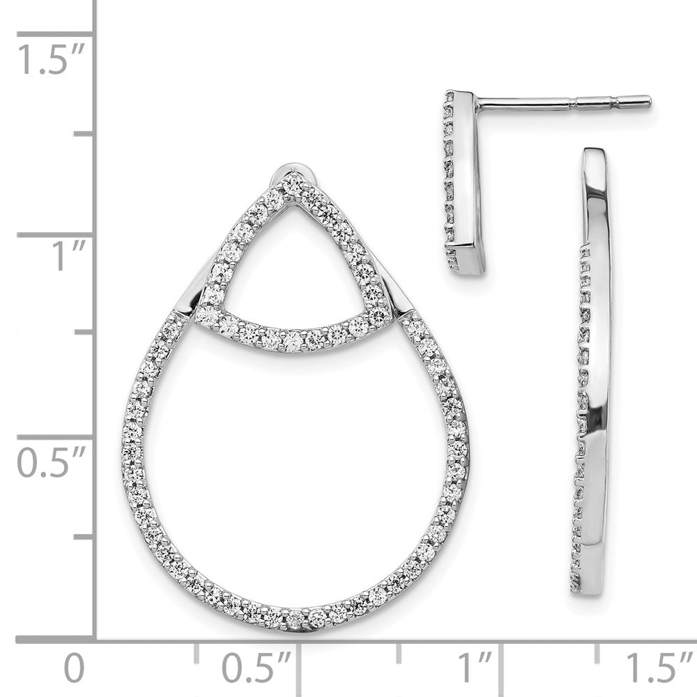 14k White Gold Real Diamond Earrings