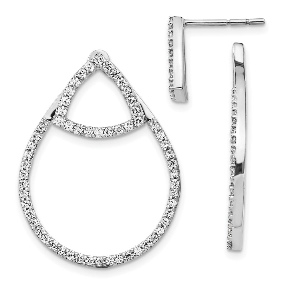 14k White Gold Real Diamond Earrings