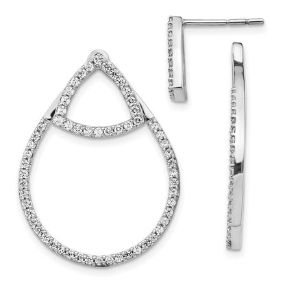 14k White Gold Real Diamond Earrings