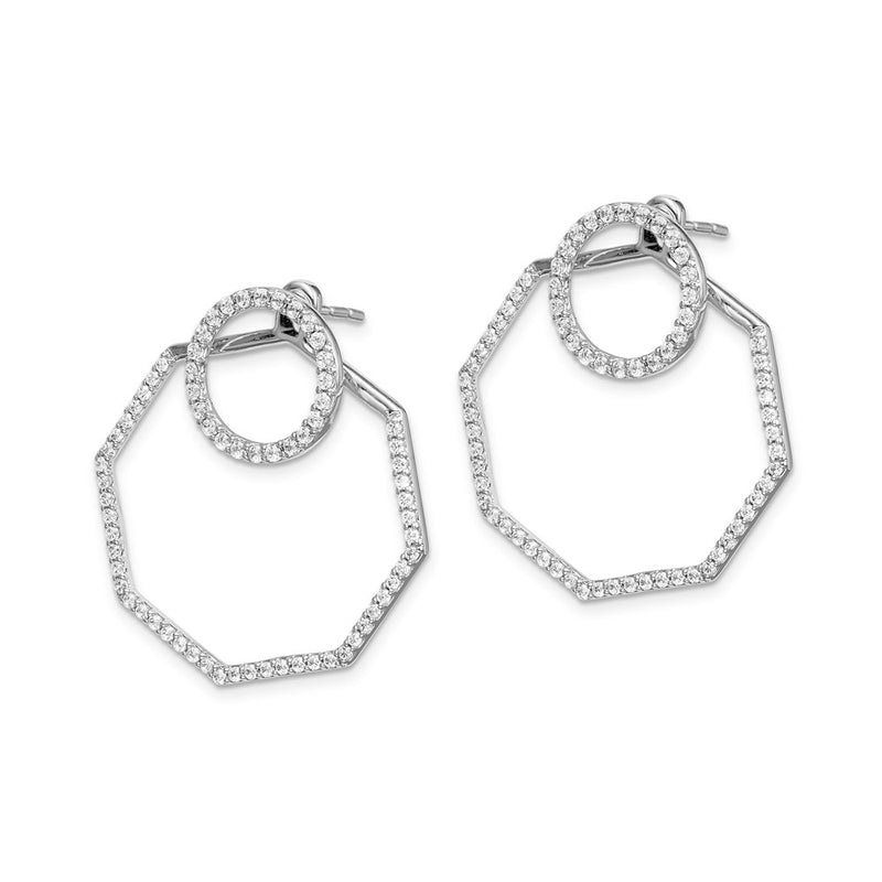 14k White Gold Real Diamond Earrings