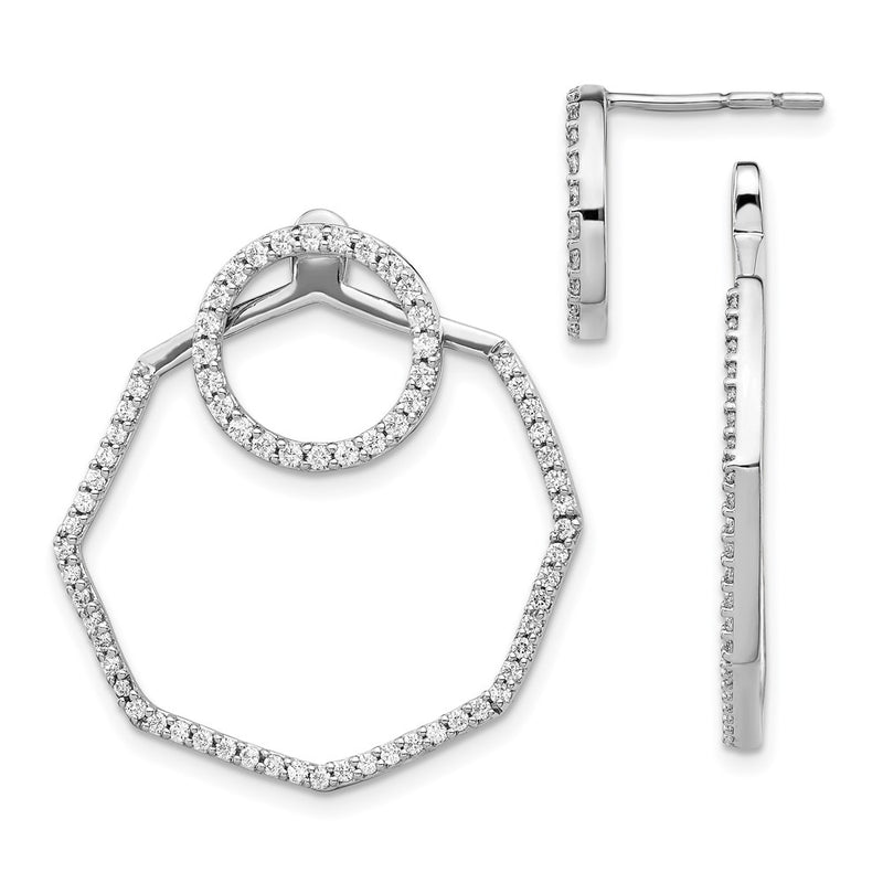 14k White Gold Real Diamond Earrings