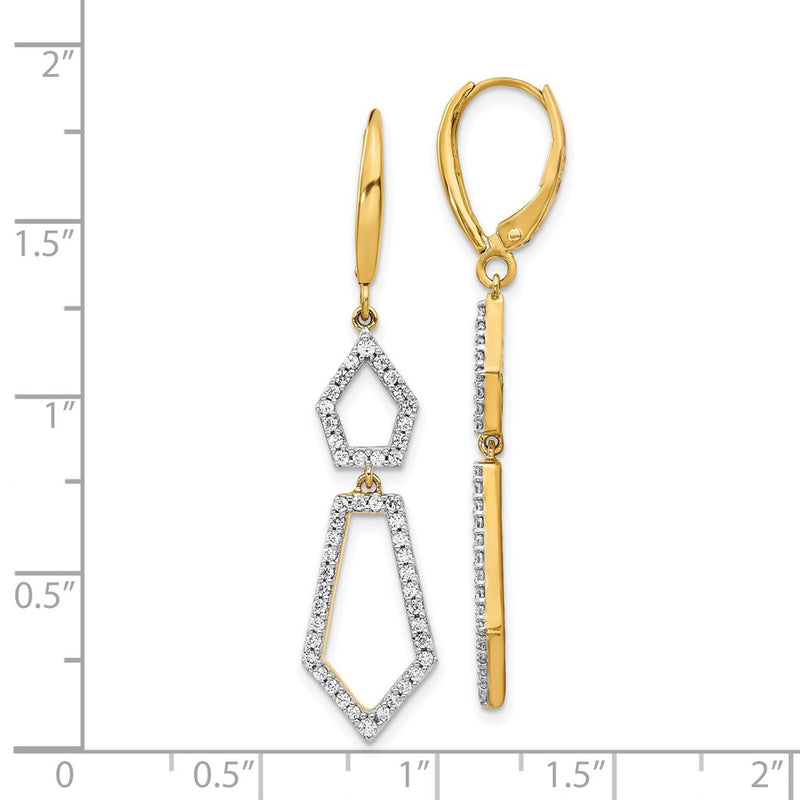 14k Yellow Gold Real Diamond Earrings