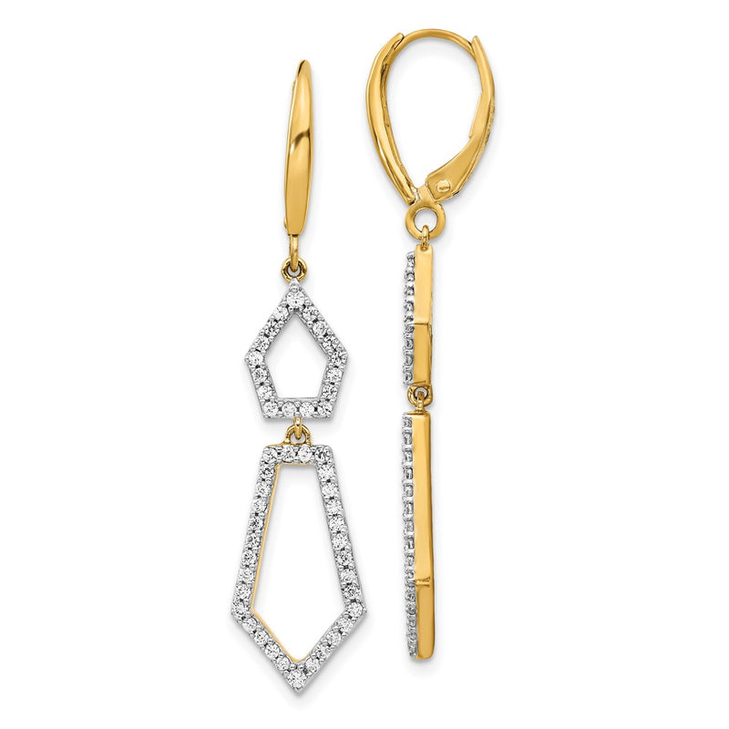 14k Yellow Gold Real Diamond Earrings