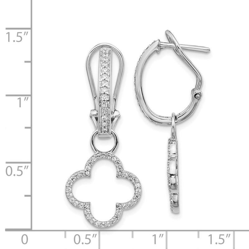 14k White Gold Real Diamond Earrings