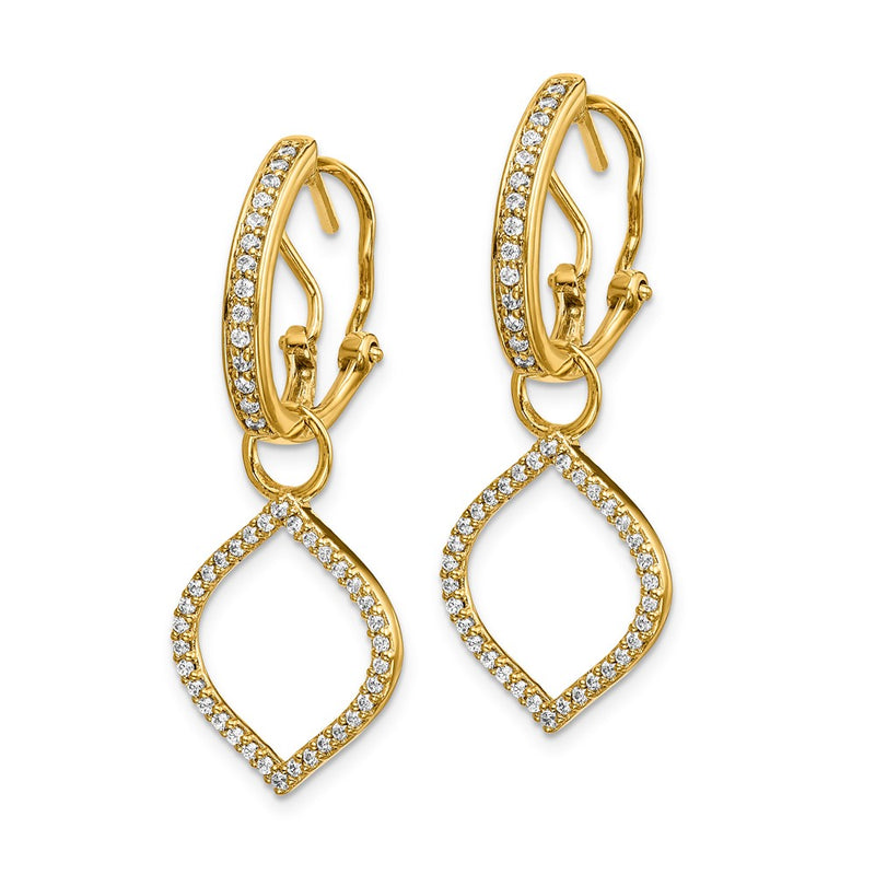 14k White Gold Real Diamond Earrings