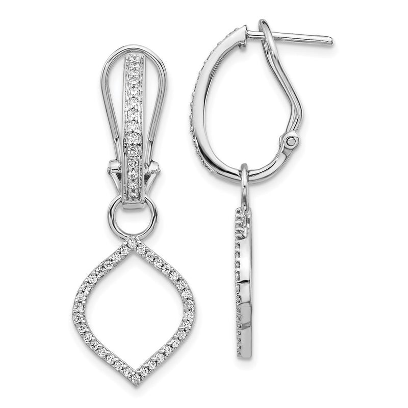 14k White Gold Real Diamond Earrings