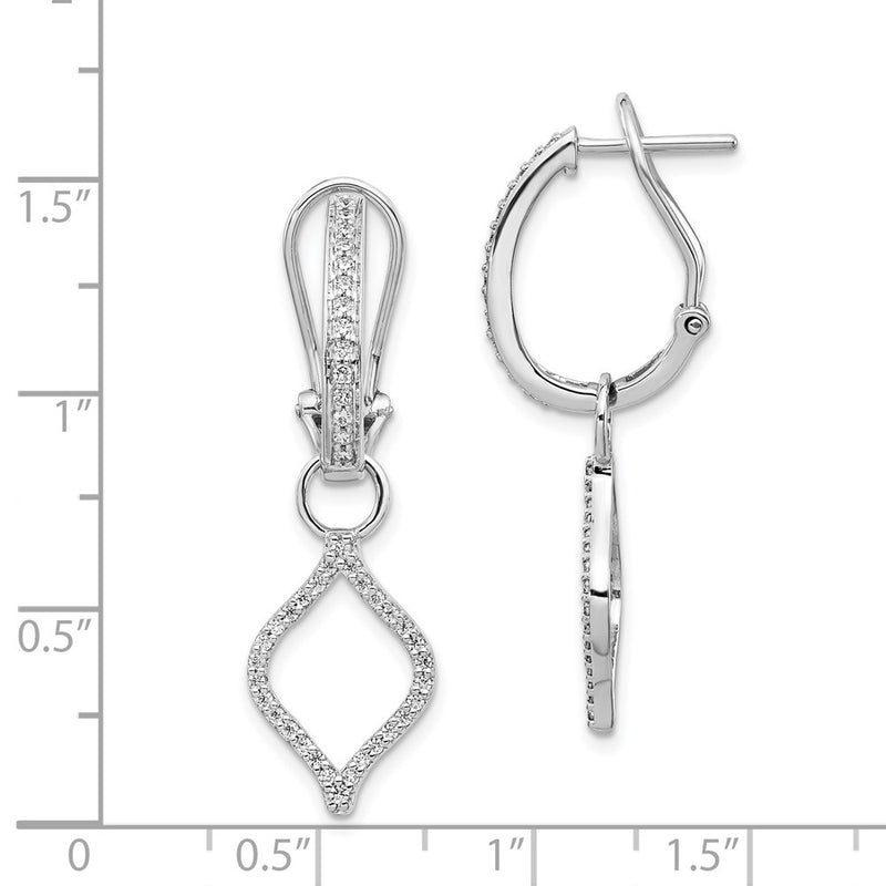 14k White Gold Real Diamond Earrings