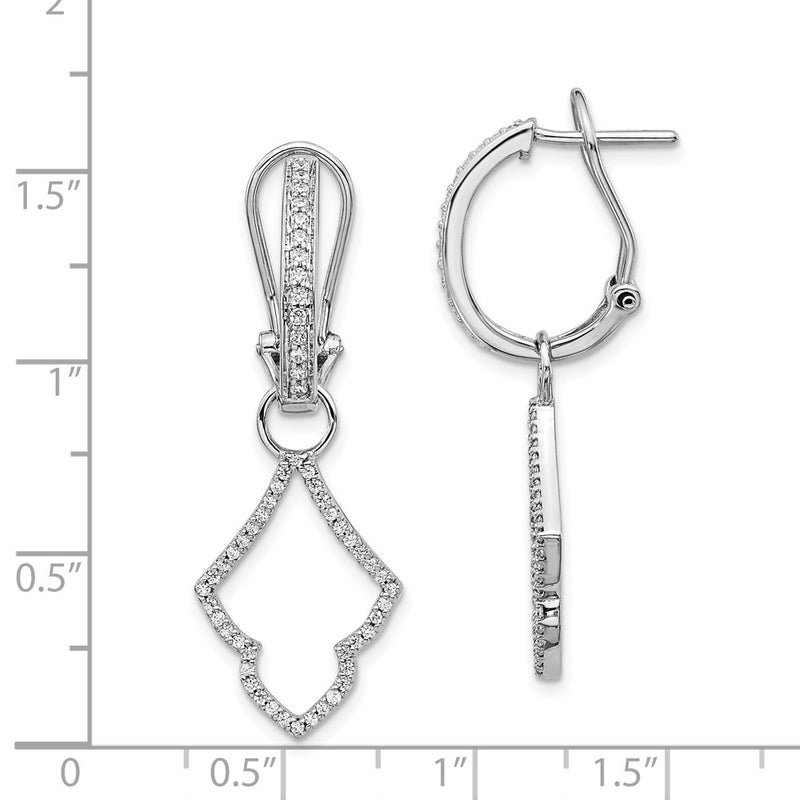 14k White Gold Real Diamond Earrings