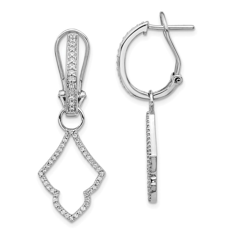 14k White Gold Real Diamond Earrings