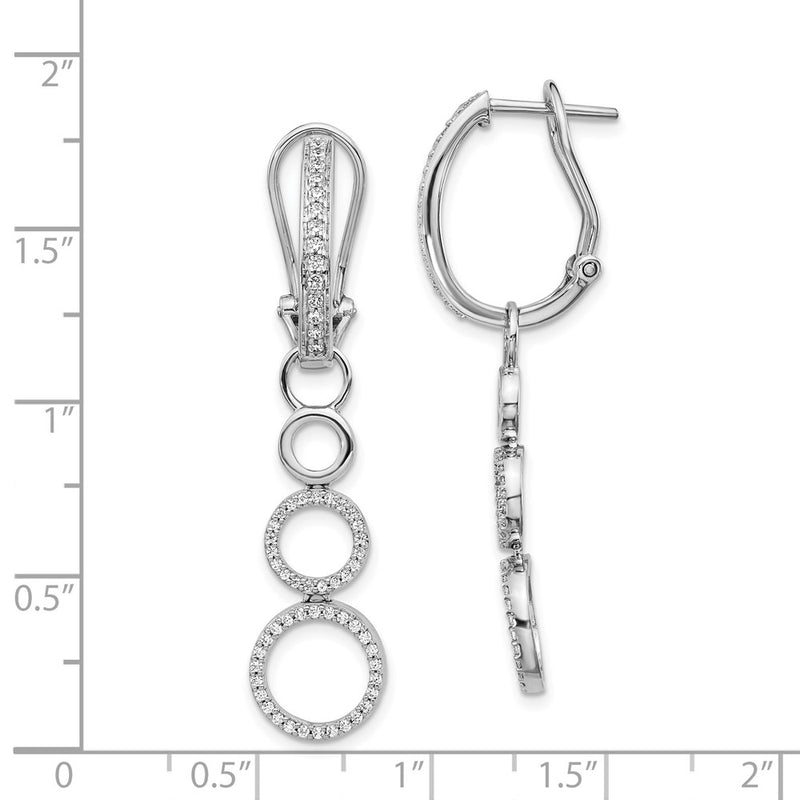 14k White Gold Real Diamond Earrings