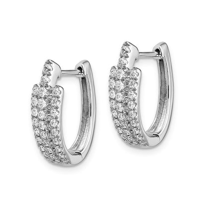 14k White Gold Real Diamond Earrings
