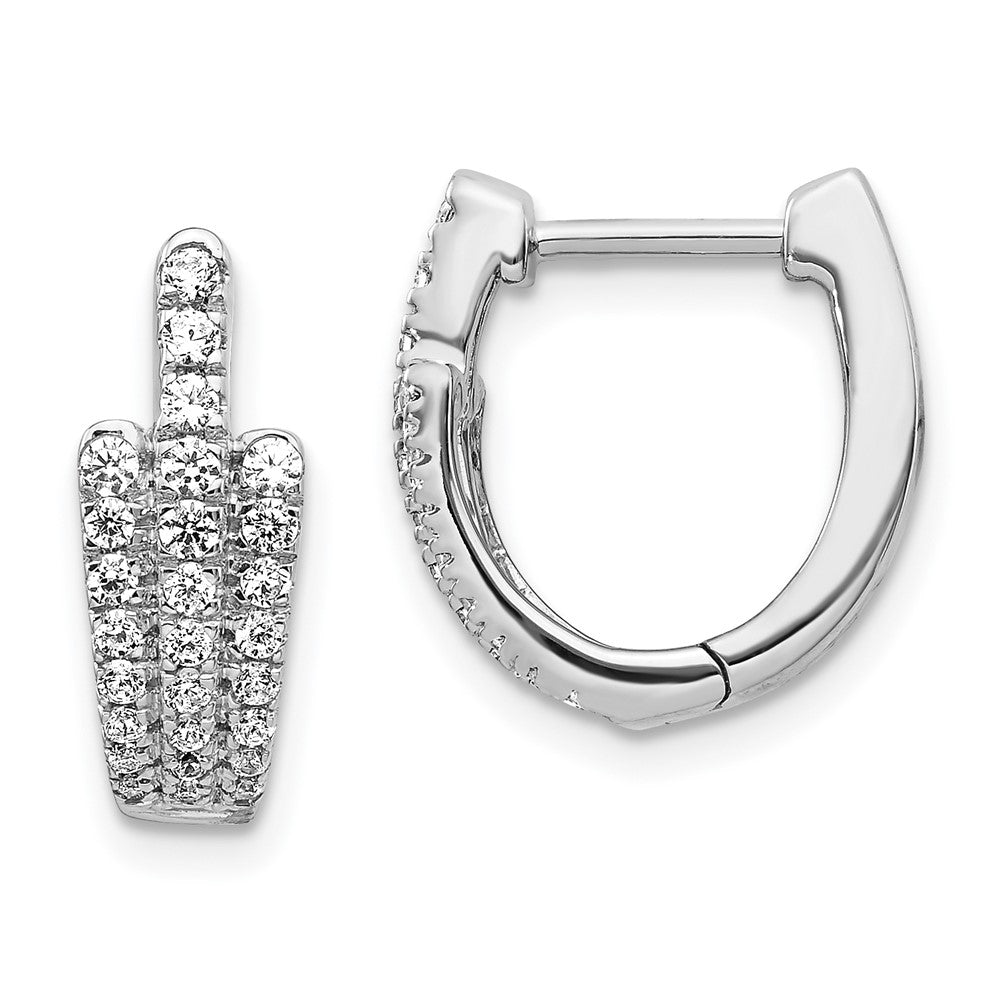 14k White Gold Real Diamond Earrings