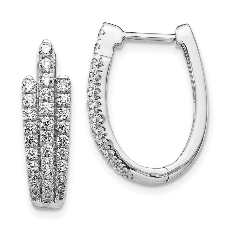 14k White Gold Real Diamond Earrings
