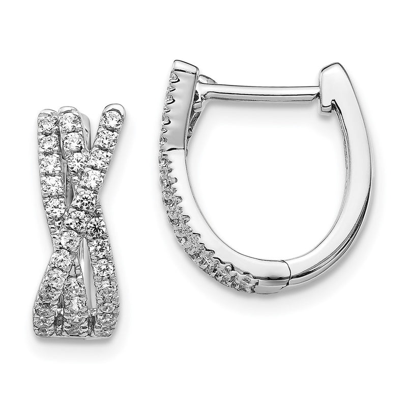 14k White Gold Real Diamond Earrings