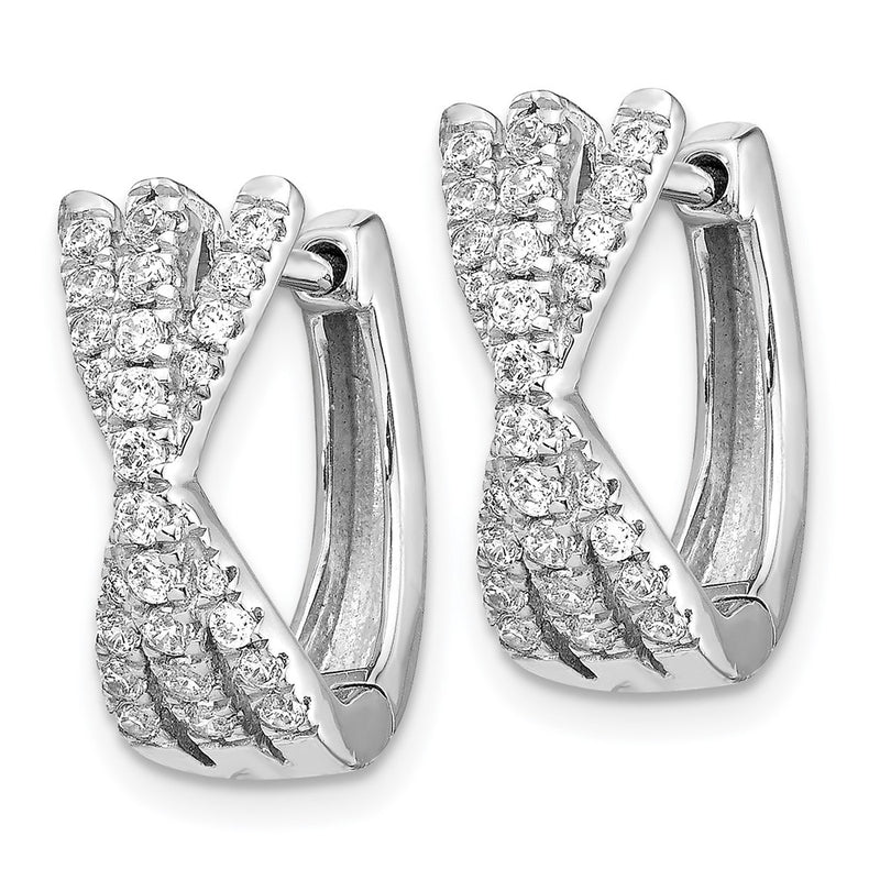 14k White Gold Real Diamond Earrings