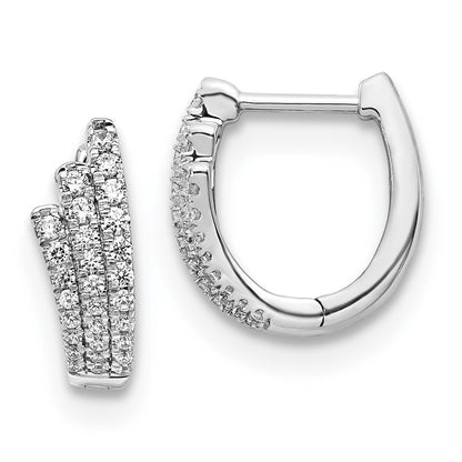 14k White Gold Real Diamond Earrings