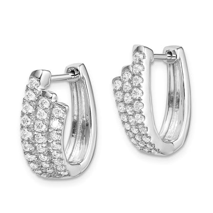 14k White Gold Real Diamond Earrings