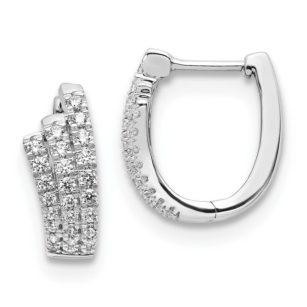 14k White Gold Real Diamond Earrings