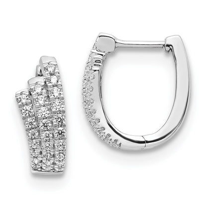 14k White Gold Real Diamond Earrings
