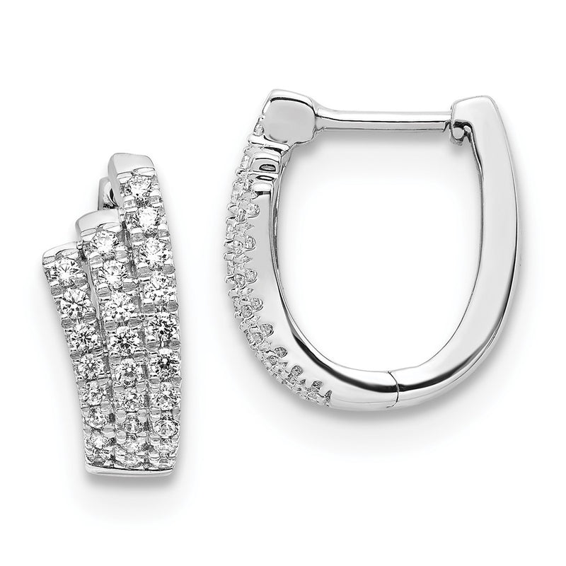 14k White Gold Real Diamond Earrings