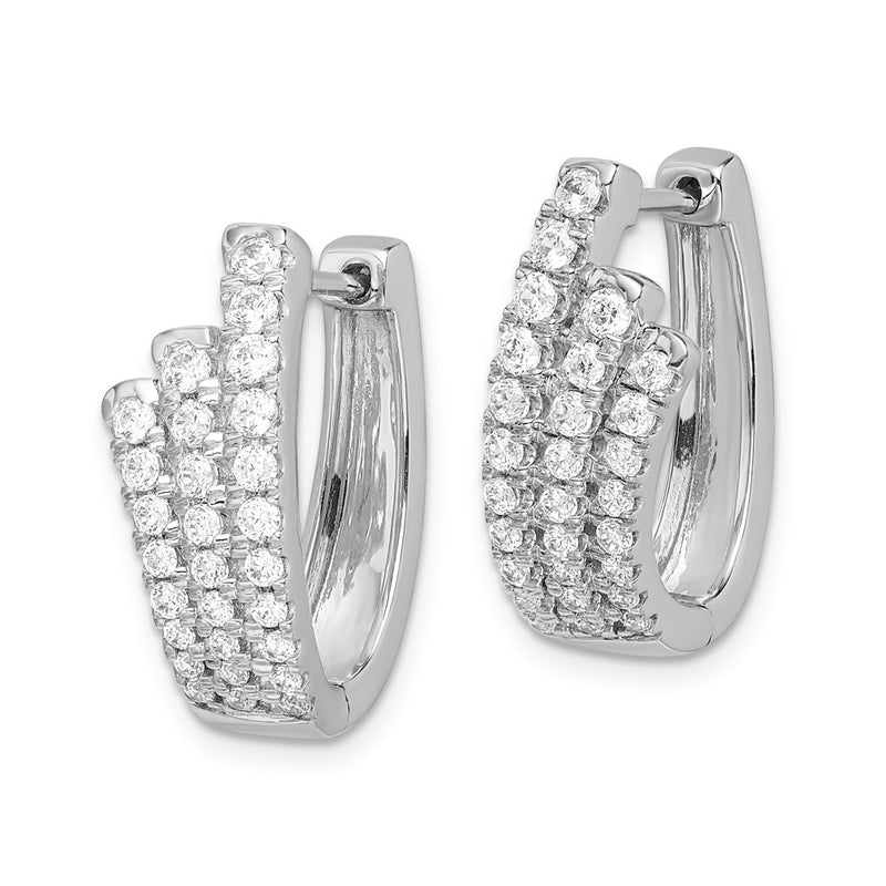 14k White Gold Real Diamond Earrings