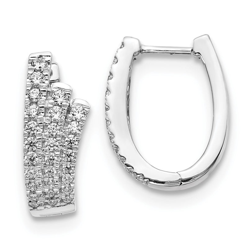 14k White Gold Real Diamond Earrings