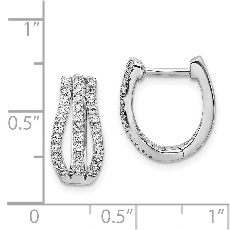 14k White Gold Real Diamond Earrings