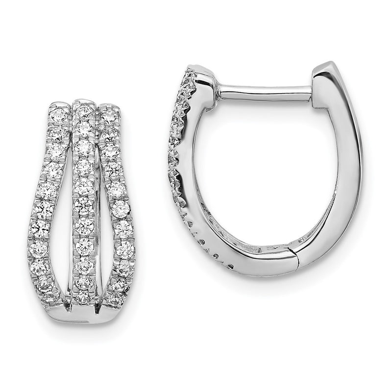 14k White Gold Real Diamond Earrings