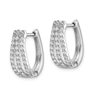 14k White Gold Real Diamond Earrings