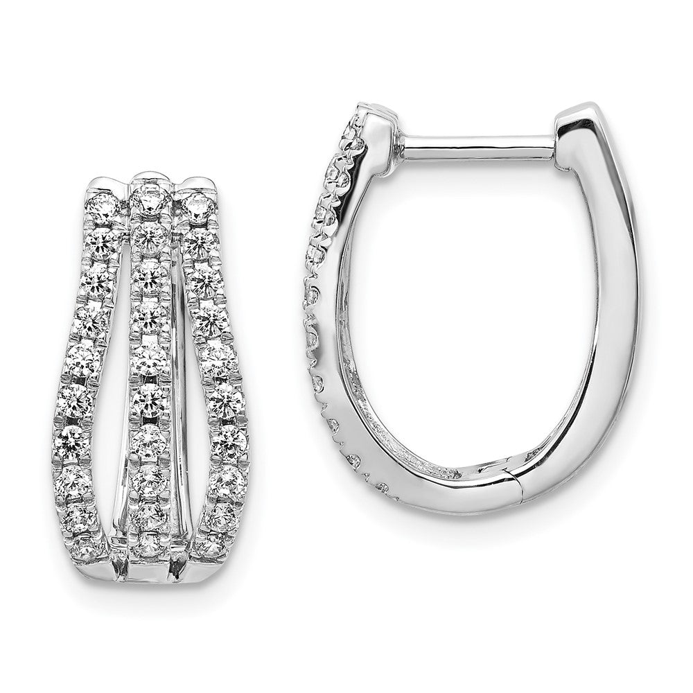 14k White Gold Real Diamond Earrings