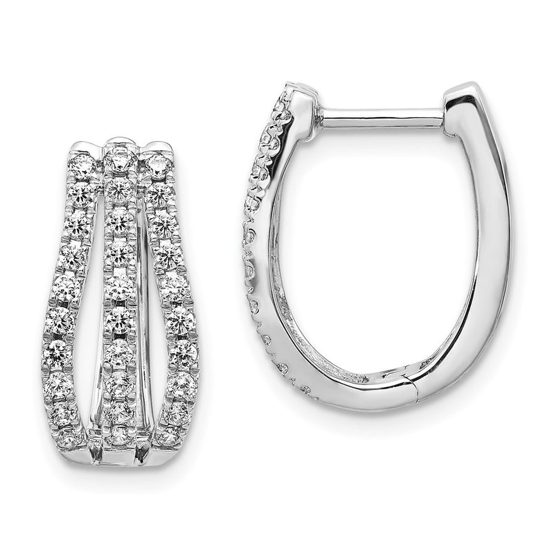 14k White Gold Real Diamond Earrings
