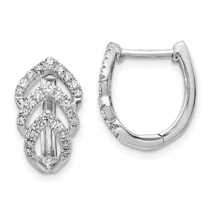 14k White Gold Real Diamond Earrings