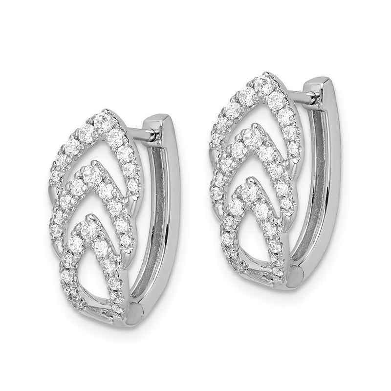 14k White Gold Real Diamond Earrings