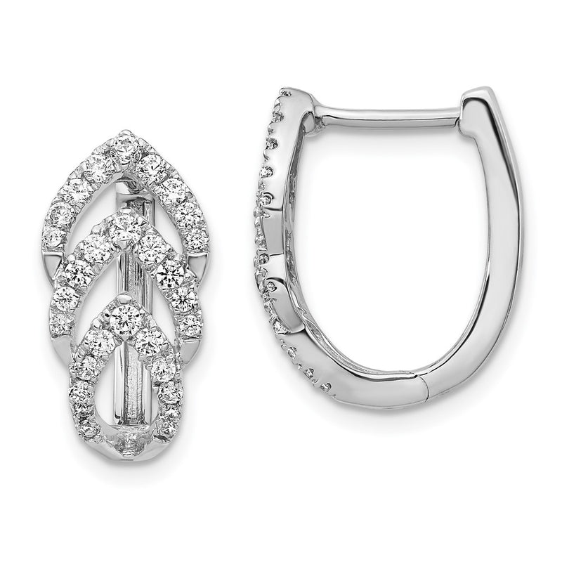 14k White Gold Real Diamond Earrings