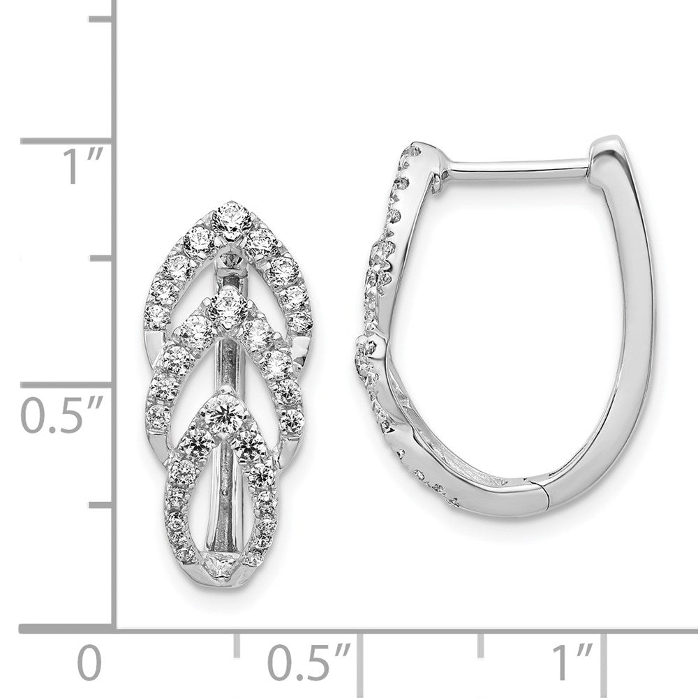 14k White Gold Real Diamond Earrings