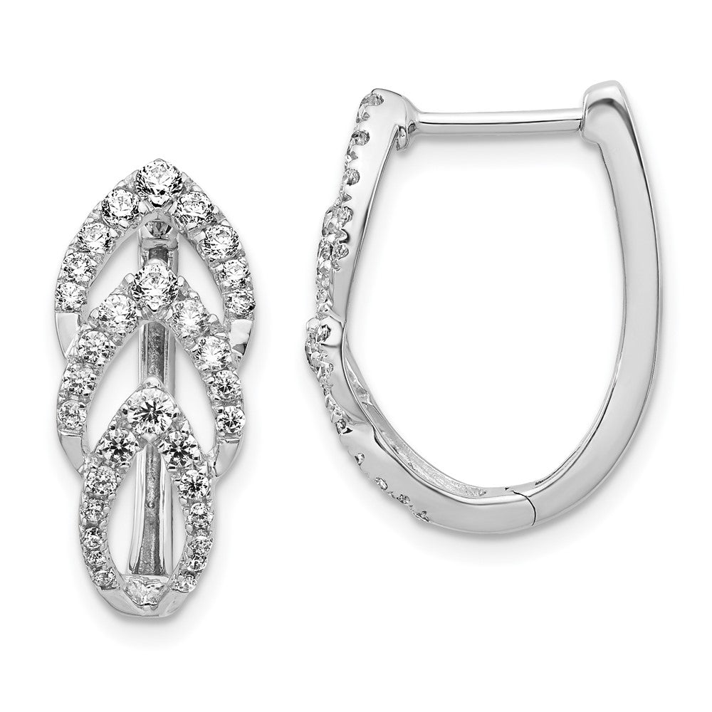 14k White Gold Real Diamond Earrings
