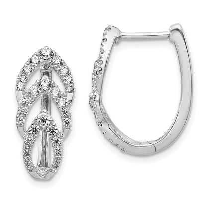 14k White Gold Real Diamond Earrings