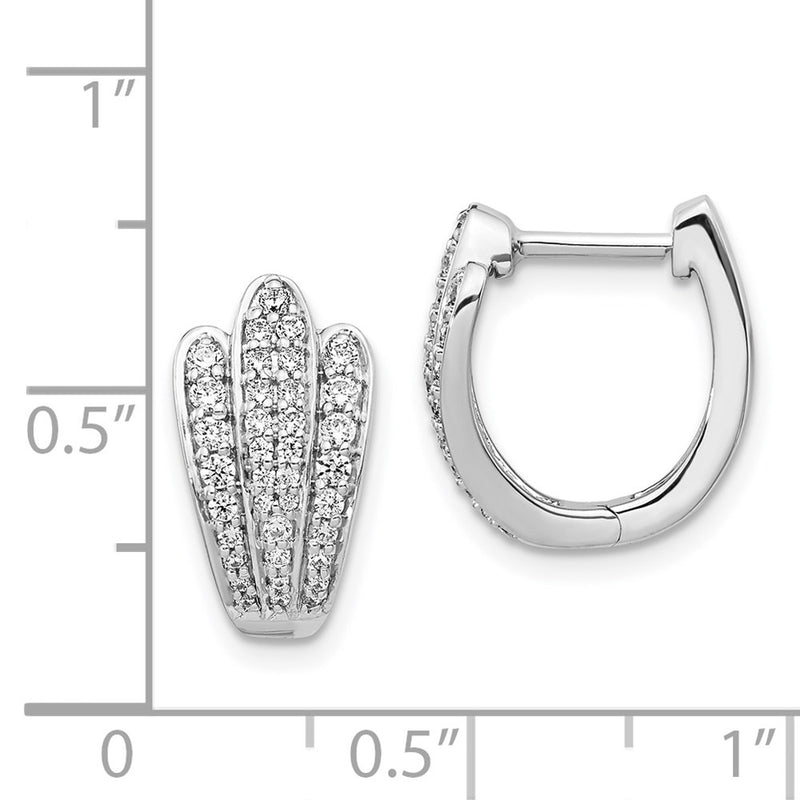 14k White Gold Real Diamond Earrings
