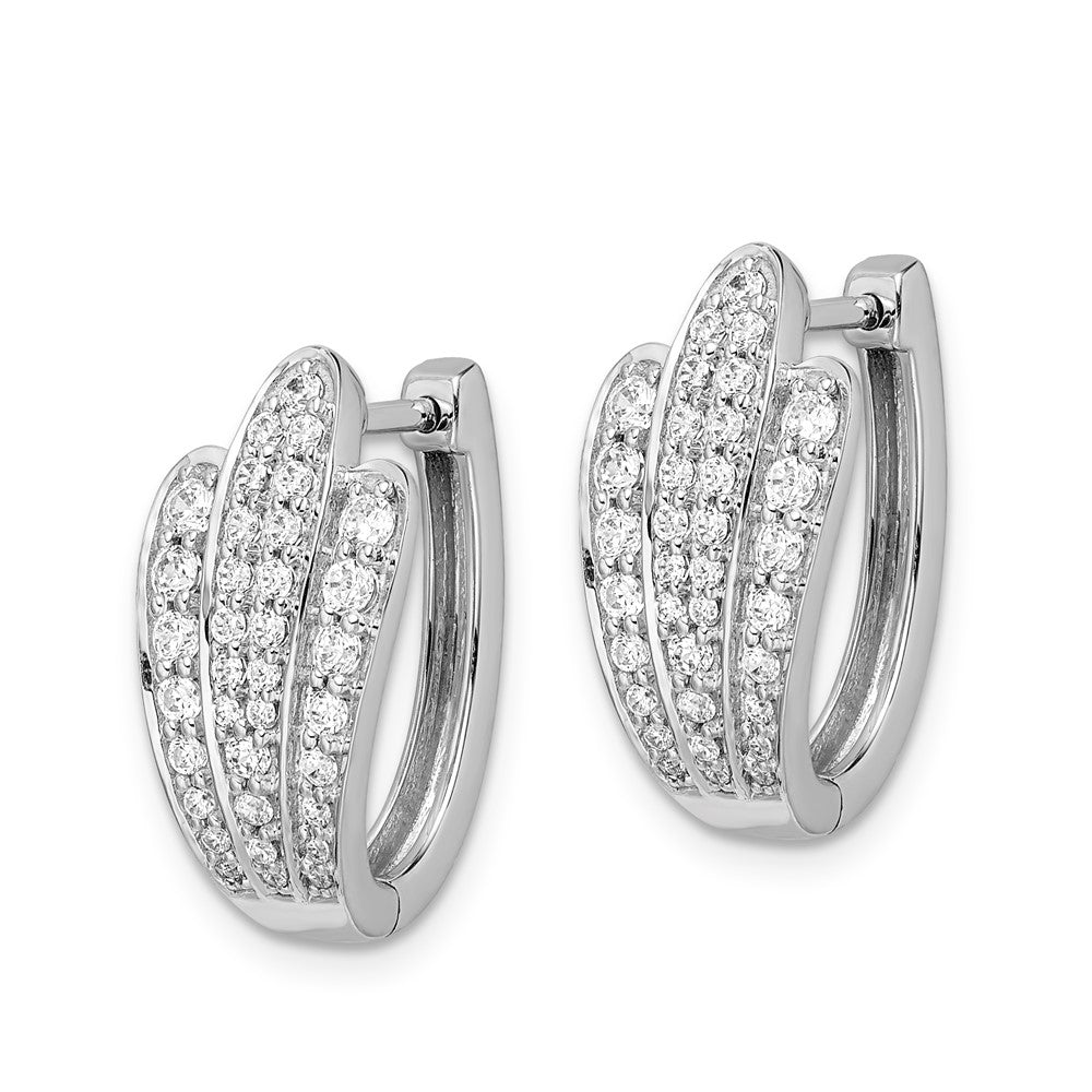 14k White Gold Real Diamond Earrings