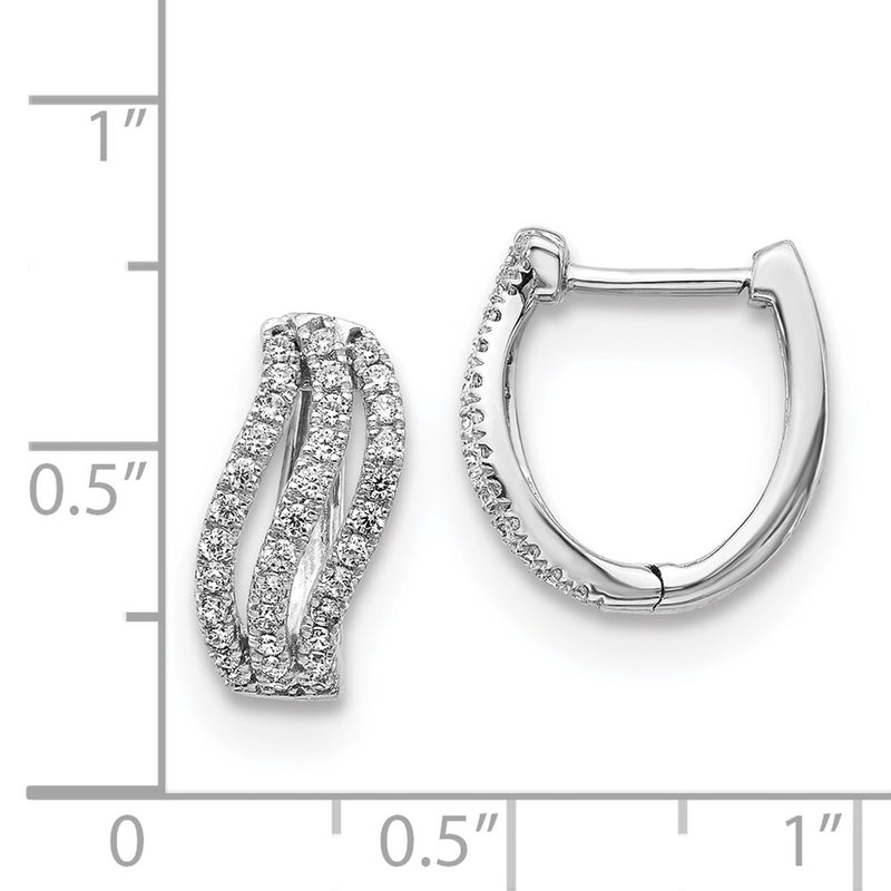 14k White Gold Real Diamond Earrings
