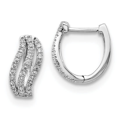 14k White Gold Real Diamond Earrings