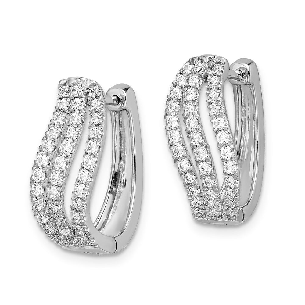 14k White Gold Real Diamond Earrings
