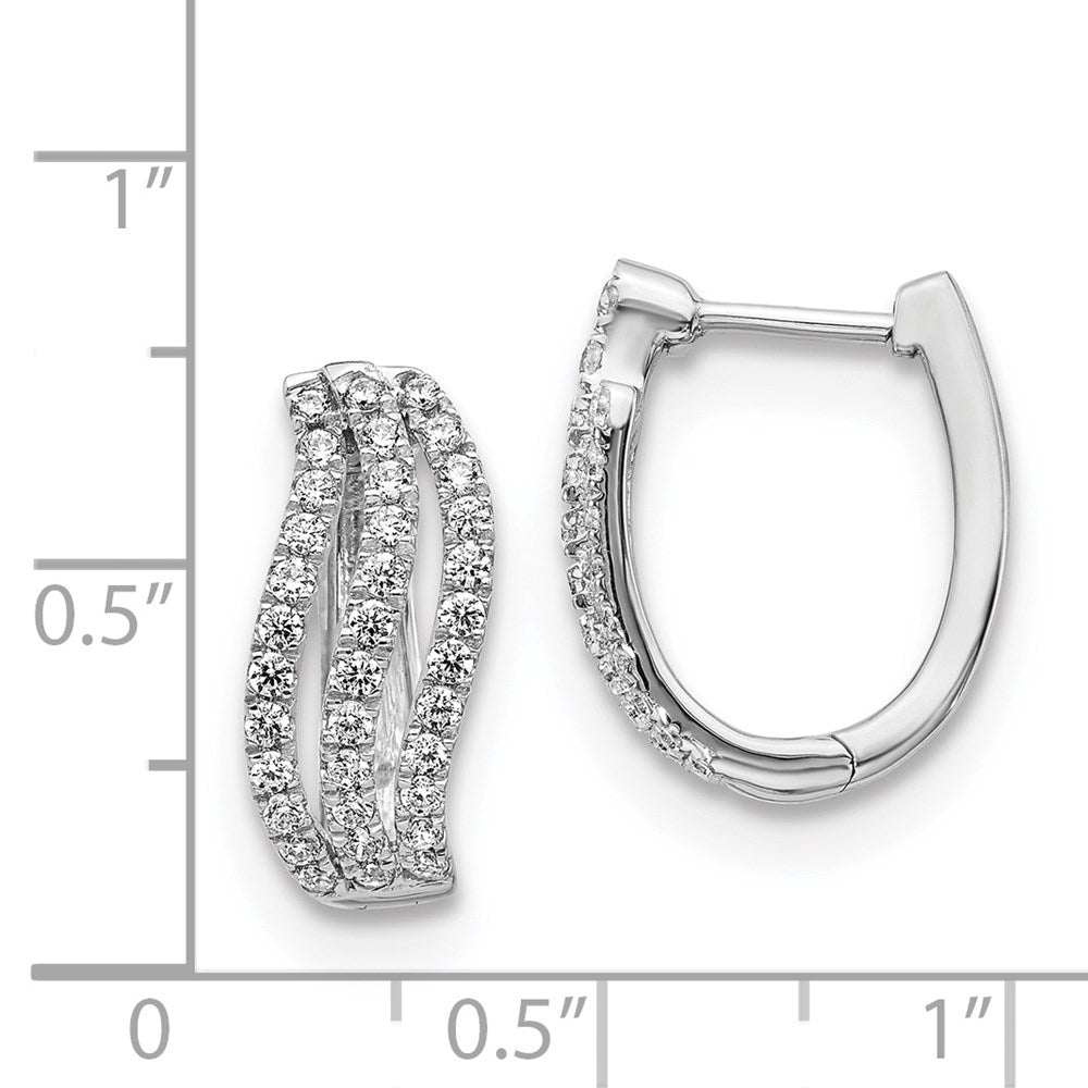 14k White Gold Real Diamond Earrings