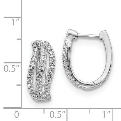 14k White Gold Real Diamond Earrings