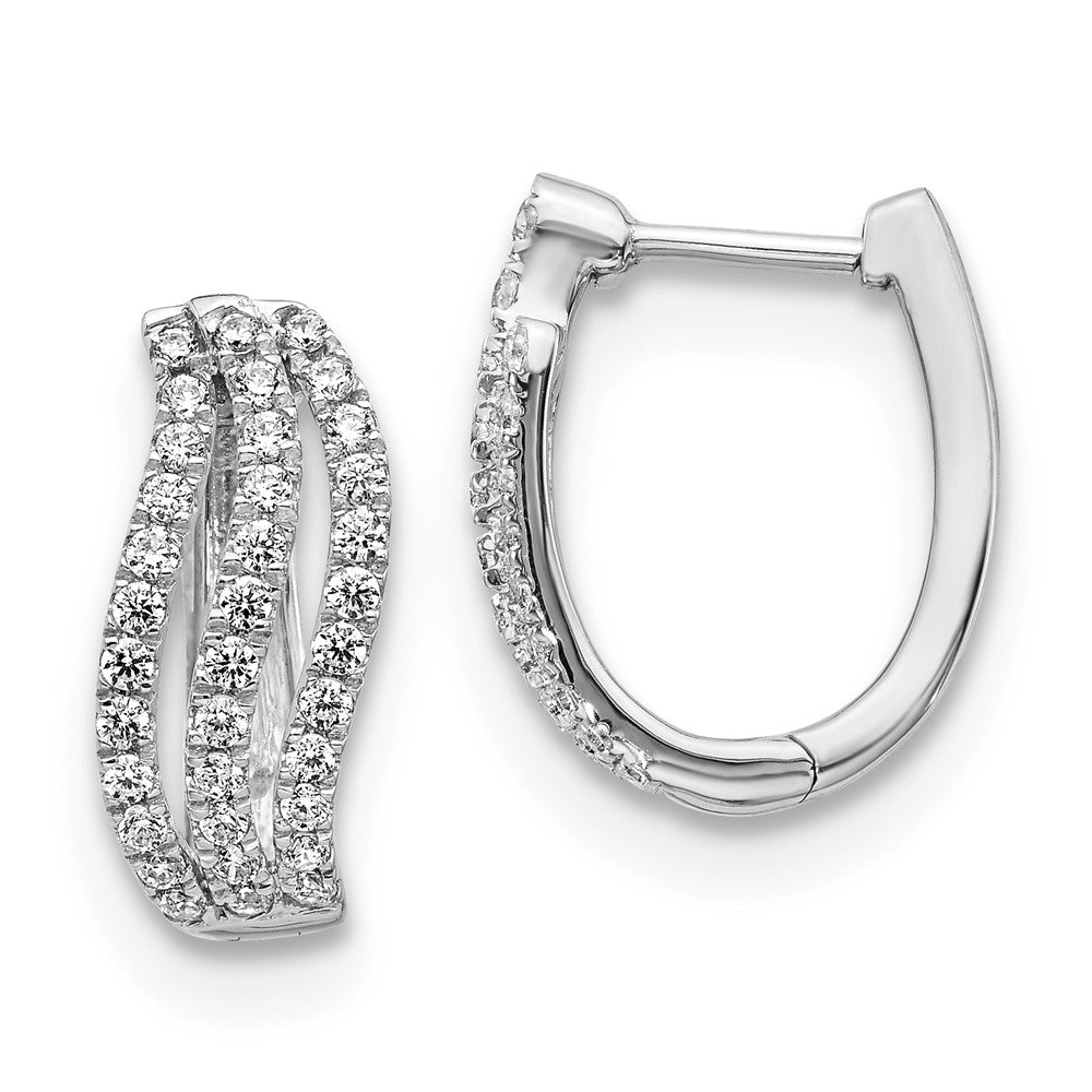 14k White Gold Real Diamond Earrings