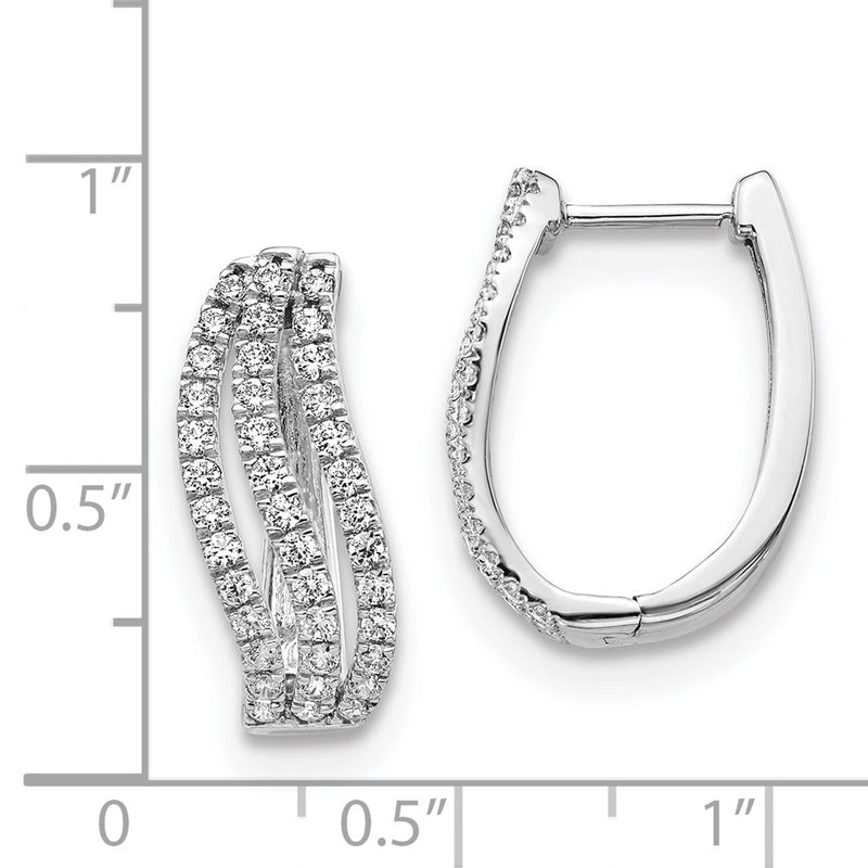14k White Gold Real Diamond Earrings